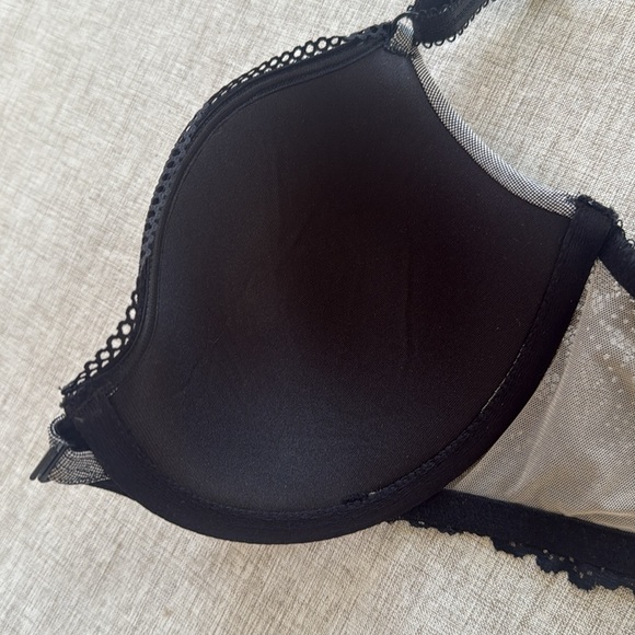 B Tempt'd by Wacoal Bra 32DD Gray Black Lace Underwire Front Closure cross back - Picture 7 of 7